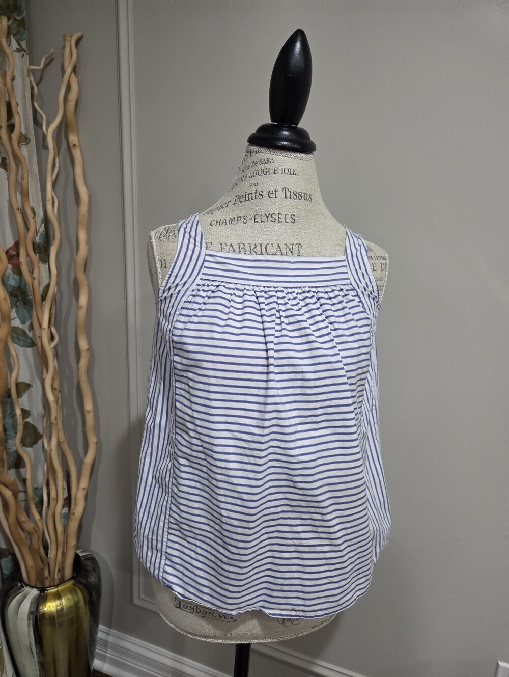 Victoria Beckham for Target Blue and White Striped Halter Camisole Sz.L